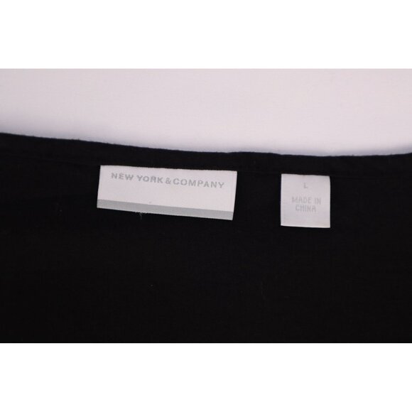 New York‎ & Company Black Tunic with Silver Embellishments Boho Style Size Large - Picture 4 of 8